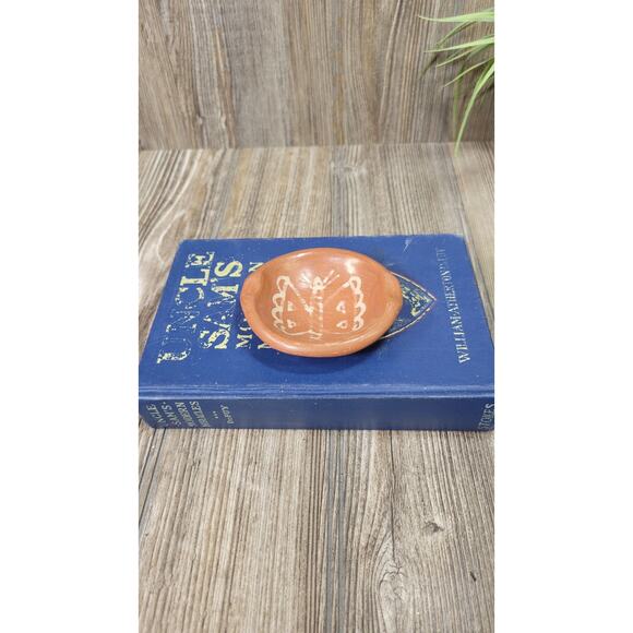 Vintage Ashtray Primitive Pottery with Butterfly, Small Catchall - Picture 1 of 4